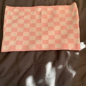 Pink and White Checkered tube top